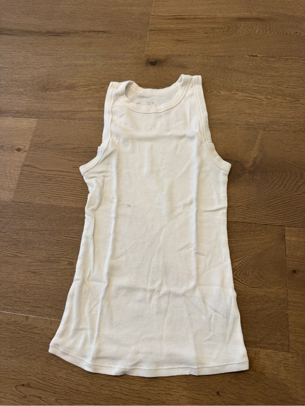 a new day White Ribbed Tank Top - Slim Sleeveless Crew